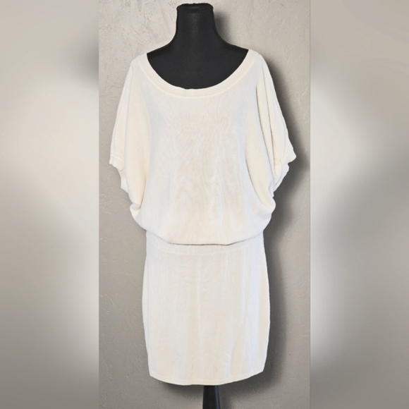 Express Dresses & Skirts - [EXPRESS] Cream Tunic/Dress 《L》Ultra Soft ☆ Scoop Neck ☆ Puff Sleeve ☆ …